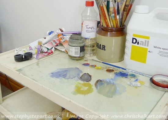 Beginners guide to oil paints  by Chris Chalk - STEP BY STEP ART