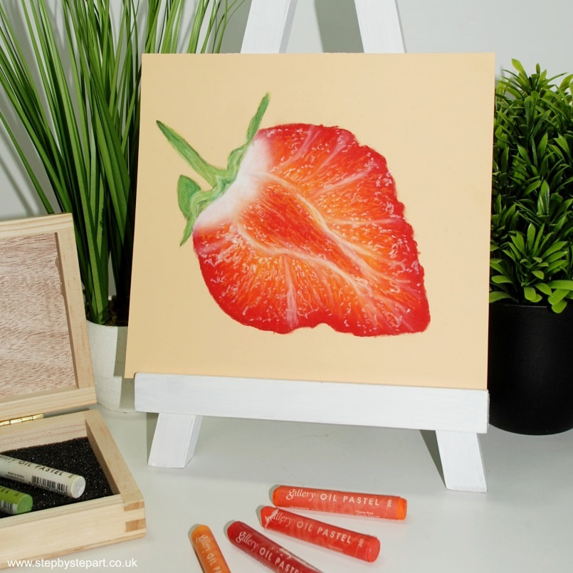 Strawberry oil pastels tutorial